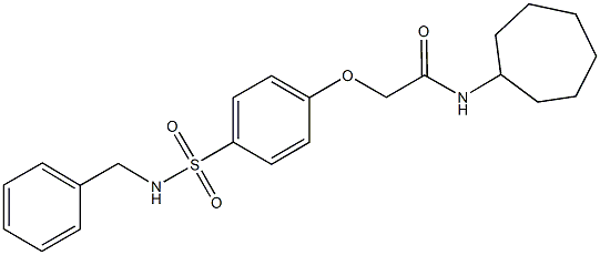 2-{4-[(benzylamino)sulfonyl]phenoxy}-N-cycloheptylacetamide Structure