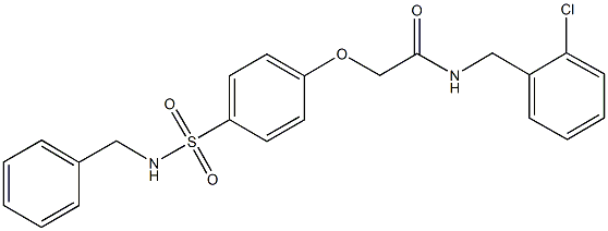 2-{4-[(benzylamino)sulfonyl]phenoxy}-N-(2-chlorobenzyl)acetamide 化学構造式