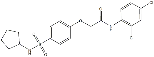 2-{4-[(cyclopentylamino)sulfonyl]phenoxy}-N-(2,4-dichlorophenyl)acetamide,722466-92-4,结构式