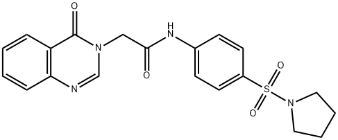 2-(4-oxo-3(4H)-quinazolinyl)-N-[4-(1-pyrrolidinylsulfonyl)phenyl]acetamide 结构式