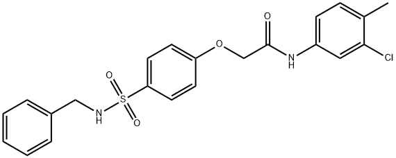 2-{4-[(benzylamino)sulfonyl]phenoxy}-N-(3-chloro-4-methylphenyl)acetamide Struktur