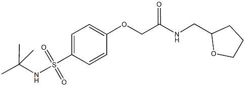 2-{4-[(tert-butylamino)sulfonyl]phenoxy}-N-(tetrahydro-2-furanylmethyl)acetamide,722467-21-2,结构式