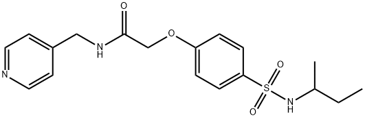 2-{4-[(sec-butylamino)sulfonyl]phenoxy}-N-(4-pyridinylmethyl)acetamide 化学構造式