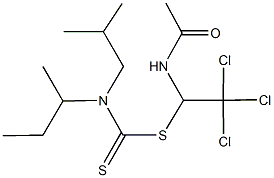 1-(acetylamino)-2,2,2-trichloroethyl sec-butyl(isobutyl)dithiocarbamate Struktur