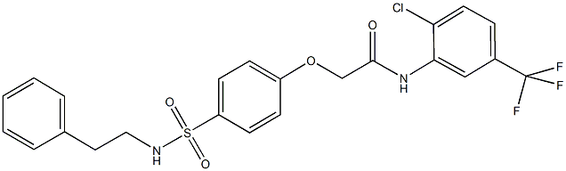 N-[2-chloro-5-(trifluoromethyl)phenyl]-2-(4-{[(2-phenylethyl)amino]sulfonyl}phenoxy)acetamide Structure