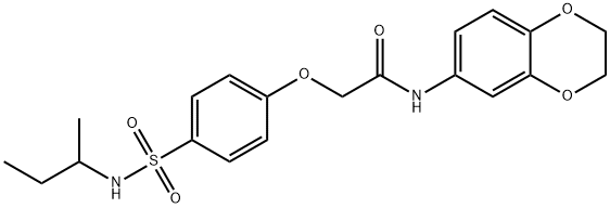 722467-57-4 2-{4-[(sec-butylamino)sulfonyl]phenoxy}-N-(2,3-dihydro-1,4-benzodioxin-6-yl)acetamide