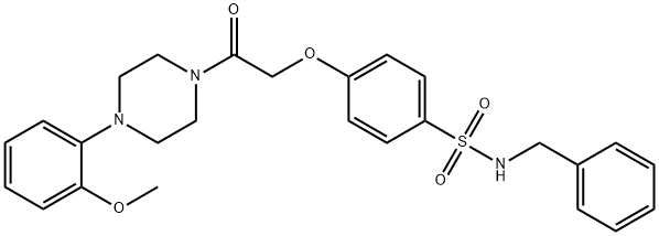 N-benzyl-4-{2-[4-(2-methoxyphenyl)-1-piperazinyl]-2-oxoethoxy}benzenesulfonamide,722468-21-5,结构式
