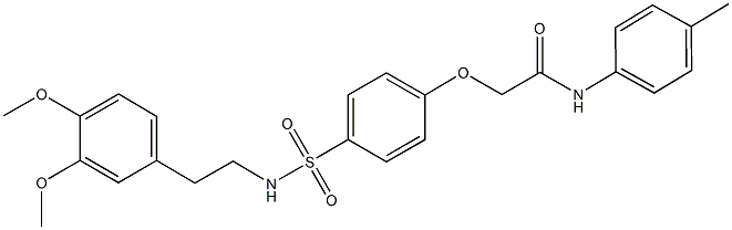 2-[4-({[2-(3,4-dimethoxyphenyl)ethyl]amino}sulfonyl)phenoxy]-N-(4-methylphenyl)acetamide,722468-25-9,结构式