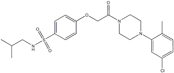 4-{2-[4-(5-chloro-2-methylphenyl)-1-piperazinyl]-2-oxoethoxy}-N-isobutylbenzenesulfonamide 结构式