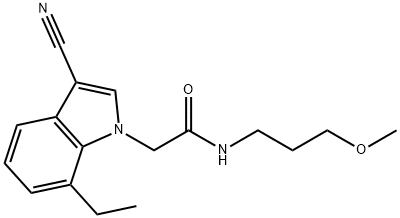 2-(3-cyano-7-ethyl-1H-indol-1-yl)-N-(3-methoxypropyl)acetamide Structure