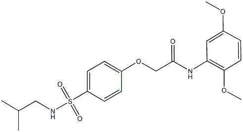 N-(2,5-dimethoxyphenyl)-2-{4-[(isobutylamino)sulfonyl]phenoxy}acetamide Structure