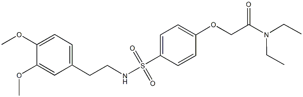 2-[4-({[2-(3,4-dimethoxyphenyl)ethyl]amino}sulfonyl)phenoxy]-N,N-diethylacetamide 化学構造式