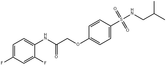 N-(2,4-difluorophenyl)-2-{4-[(isobutylamino)sulfonyl]phenoxy}acetamide Structure