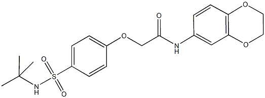 2-{4-[(tert-butylamino)sulfonyl]phenoxy}-N-(2,3-dihydro-1,4-benzodioxin-6-yl)acetamide Structure
