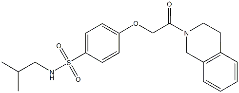 4-[2-(3,4-dihydro-2(1H)-isoquinolinyl)-2-oxoethoxy]-N-isobutylbenzenesulfonamide,722470-12-4,结构式