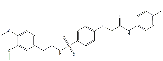 2-[4-({[2-(3,4-dimethoxyphenyl)ethyl]amino}sulfonyl)phenoxy]-N-(4-ethylphenyl)acetamide 化学構造式