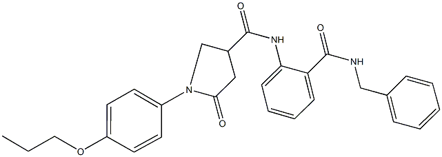 N-{2-[(benzylamino)carbonyl]phenyl}-5-oxo-1-(4-propoxyphenyl)-3-pyrrolidinecarboxamide Structure