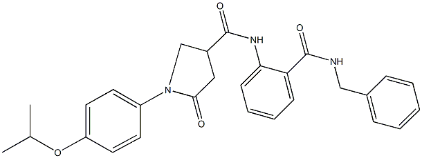 N-{2-[(benzylamino)carbonyl]phenyl}-1-(4-isopropoxyphenyl)-5-oxo-3-pyrrolidinecarboxamide Structure