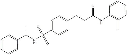 N-(2-methylphenyl)-3-(4-{[(1-phenylethyl)amino]sulfonyl}phenyl)propanamide,723243-54-7,结构式