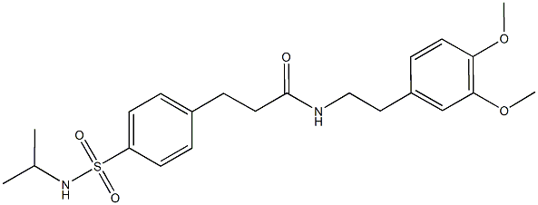 N-[2-(3,4-dimethoxyphenyl)ethyl]-3-{4-[(isopropylamino)sulfonyl]phenyl}propanamide 化学構造式