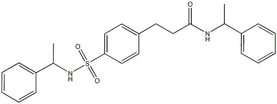 N-(1-phenylethyl)-3-(4-{[(1-phenylethyl)amino]sulfonyl}phenyl)propanamide Structure