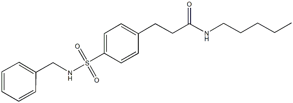 3-{4-[(benzylamino)sulfonyl]phenyl}-N-pentylpropanamide 结构式