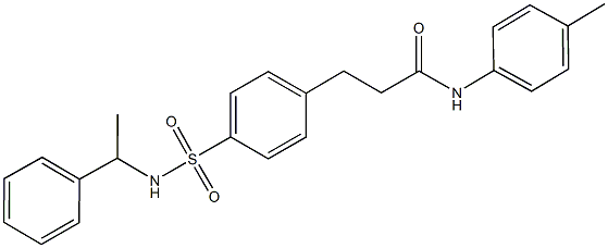 N-(4-methylphenyl)-3-(4-{[(1-phenylethyl)amino]sulfonyl}phenyl)propanamide,723243-94-5,结构式