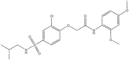 2-{2-chloro-4-[(isobutylamino)sulfonyl]phenoxy}-N-(2,4-dimethoxyphenyl)acetamide,723243-96-7,结构式