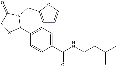 4-[3-(2-furylmethyl)-4-oxo-1,3-thiazolidin-2-yl]-N-isopentylbenzamide,723243-99-0,结构式