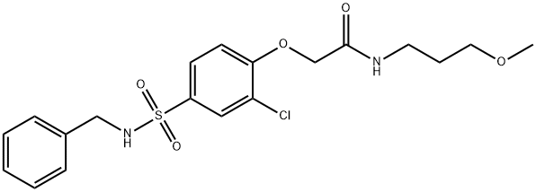 2-{4-[(benzylamino)sulfonyl]-2-chlorophenoxy}-N-(3-methoxypropyl)acetamide,723244-01-7,结构式