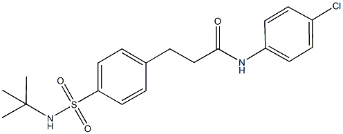 3-{4-[(tert-butylamino)sulfonyl]phenyl}-N-(4-chlorophenyl)propanamide 化学構造式