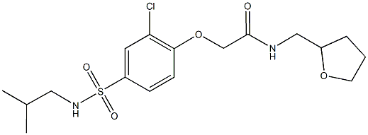 2-{2-chloro-4-[(isobutylamino)sulfonyl]phenoxy}-N-(tetrahydro-2-furanylmethyl)acetamide 结构式