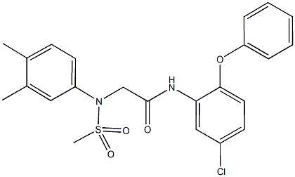 N-(5-chloro-2-phenoxyphenyl)-2-[3,4-dimethyl(methylsulfonyl)anilino]acetamide Structure