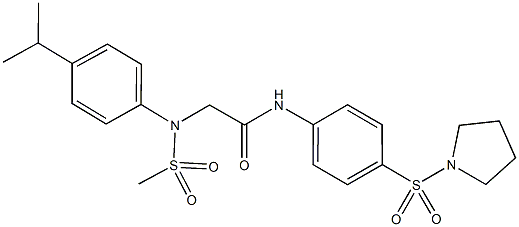 2-[4-isopropyl(methylsulfonyl)anilino]-N-[4-(1-pyrrolidinylsulfonyl)phenyl]acetamide Structure