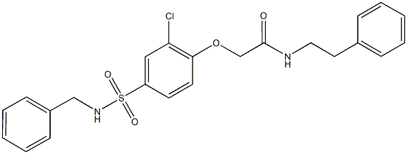 2-{4-[(benzylamino)sulfonyl]-2-chlorophenoxy}-N-(2-phenylethyl)acetamide,723244-21-1,结构式