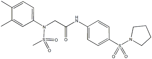 2-[3,4-dimethyl(methylsulfonyl)anilino]-N-[4-(1-pyrrolidinylsulfonyl)phenyl]acetamide|