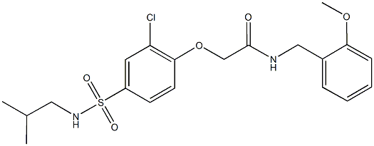 2-{2-chloro-4-[(isobutylamino)sulfonyl]phenoxy}-N-(2-methoxybenzyl)acetamide 化学構造式