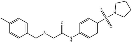 2-[(4-methylbenzyl)sulfanyl]-N-[4-(1-pyrrolidinylsulfonyl)phenyl]acetamide Struktur