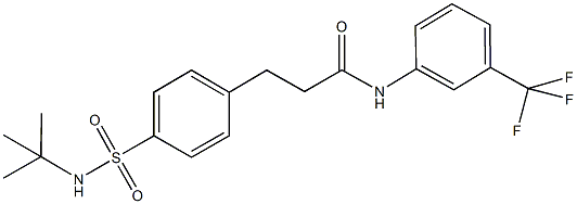 3-{4-[(tert-butylamino)sulfonyl]phenyl}-N-[3-(trifluoromethyl)phenyl]propanamide Struktur