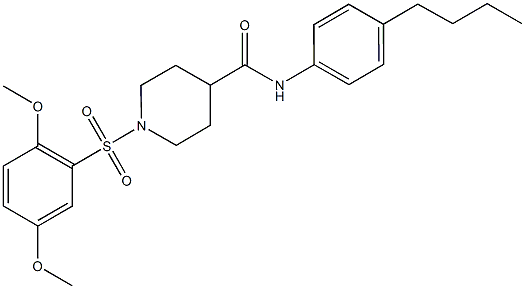 N-(4-butylphenyl)-1-[(2,5-dimethoxyphenyl)sulfonyl]-4-piperidinecarboxamide Structure