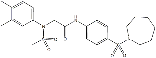 N-[4-(1-azepanylsulfonyl)phenyl]-2-[3,4-dimethyl(methylsulfonyl)anilino]acetamide Struktur