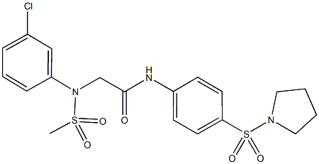 2-[3-chloro(methylsulfonyl)anilino]-N-[4-(1-pyrrolidinylsulfonyl)phenyl]acetamide 化学構造式
