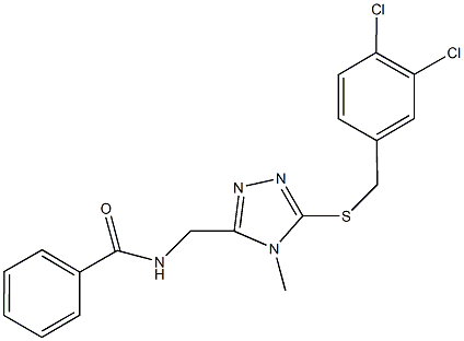 N-({5-[(3,4-dichlorobenzyl)sulfanyl]-4-methyl-4H-1,2,4-triazol-3-yl}methyl)benzamide 结构式