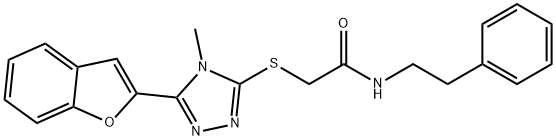 2-{[5-(1-benzofuran-2-yl)-4-methyl-4H-1,2,4-triazol-3-yl]sulfanyl}-N-(2-phenylethyl)acetamide Structure