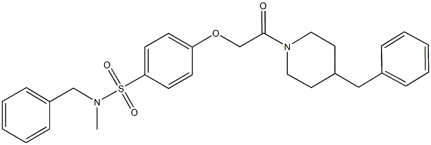 N-benzyl-4-[2-(4-benzyl-1-piperidinyl)-2-oxoethoxy]-N-methylbenzenesulfonamide 化学構造式