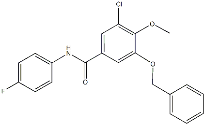 3-(benzyloxy)-5-chloro-N-(4-fluorophenyl)-4-methoxybenzamide,723245-09-8,结构式