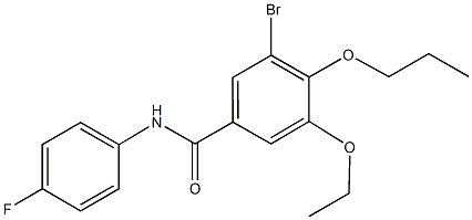 3-bromo-5-ethoxy-N-(4-fluorophenyl)-4-propoxybenzamide 化学構造式