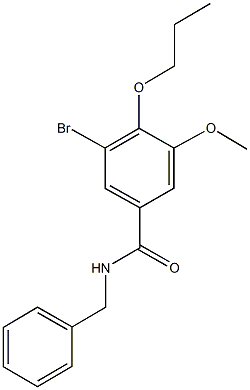 N-benzyl-3-bromo-5-methoxy-4-propoxybenzamide 化学構造式