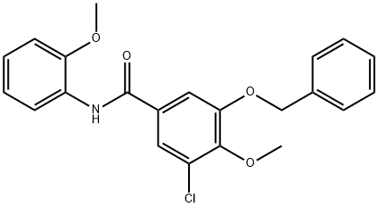3-(benzyloxy)-5-chloro-4-methoxy-N-(2-methoxyphenyl)benzamide Struktur