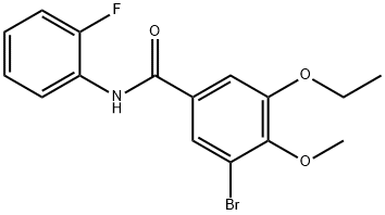 3-bromo-5-ethoxy-N-(2-fluorophenyl)-4-methoxybenzamide,723245-57-6,结构式
